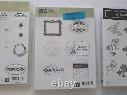 Stampin Up! Cling Stamp Set Lot Of 15 Photopolymer Phrases Owl Party Variety