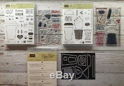 Stampin' Up Coffee & Merry Cafe Stamp Sets Coffee Cups Frap Framelit Dies Lot