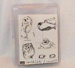Stampin' Up! Cold Weather Friends Polar Bear Penguin Fox Seal/Pup Rubber Stamps