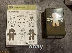Stampin Up Cookie Cutter Christmas Stamps Set & Gingerbread Builder Punch Bundle