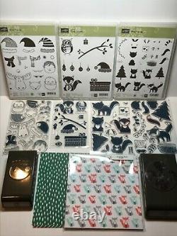 Stampin' Up! Cozy Critters, Foxy Friends, Jolly Friends Stamp Sets 2 Punches DSP