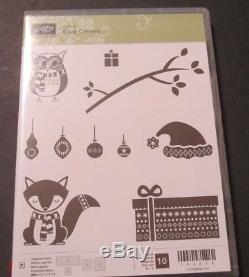Stampin Up Cozy Critters & Foxy Friends Stamp Sets with Fox & Santa Hat Punches