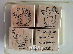 Stampin Up Cute Critters 4 Piece Wood Mount Stamp Set