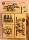 Stampin' Up DELIGHTFUL DOGS Wood mount 6 rubber Stamp Set Mounted Complete RARE