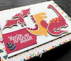 Stampin' Up DINO DAYS Stamps + DINO Dies CUTE DINOSAUR SET with PHRASES Rawr some