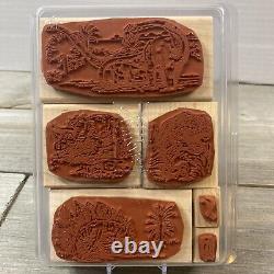 Stampin Up! Dinosaur Days Set of 6 Mounted 2002 Excellent Condition Hard to Find