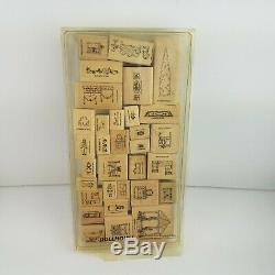Stampin Up Dollhouse 1994 Stamp Set Complete Wood Mounted 32 Stamps