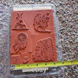 Stampin' Up! Dream Catcher Stamp Set of 6 Chief Teepee Horse Headdress Retired