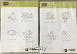 Stampin Up Easy Events #1 & #2 Cute Clear Mount (8) Stamps Set Baby Weddings