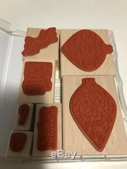 Stampin Up Embellished Ornaments wood mount stamp set. Retired and brand new