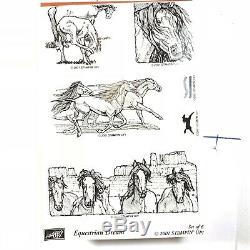 Stampin Up Equestrian Dream Wood Block Stamp Set Of 6 Rare! 2001