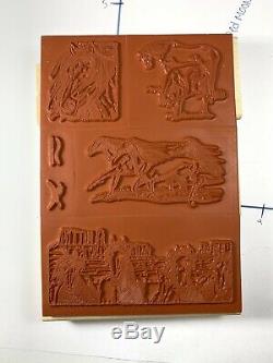 Stampin Up Equestrian Dream Wood Block Stamp Set Of 6 Rare! 2001