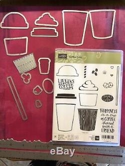 Stampin Up Euc Craft Stamps Set Dies Coffee Cups Cafe Rise Shine Lot Authentic