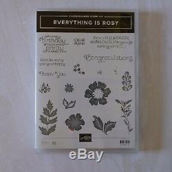 Stampin Up Everything Is Rosy Stamp Set & Matching Dies + DSP