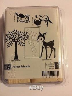 Stampin' Up FOREST FRIENDS Deer Tree Owl Rabbit Rubber Stamp Set New