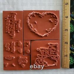 Stampin Up FROST A COOKIE Set of 11 Rubber Stamps New RARE Valentines Heart