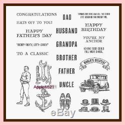 Stampin Up GUY GREETINGS photopolymer Stamp Set FATHERS DAY, 2016