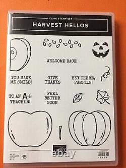 Stampin' Up! HARVEST HELLOS Stamp Set & PUNCH & Plaid Tidings DSP