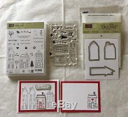 Stampin Up HOLIDAY HOME Polymer Stamp Set + Framelits Dies Christmas Houses New
