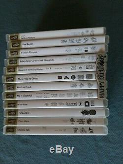 Stampin Up HUGE LOT OF 12 RETIRED SETS. Lot 70 individual stamps. Only 2-6 used
