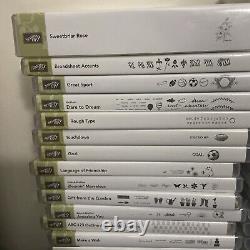 Stampin Up HUGE LOT OF 68 STAMP SETS Rubber & Clear Acrylic