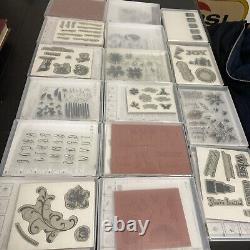 Stampin Up HUGE LOT OF 68 STAMP SETS Rubber & Clear Acrylic