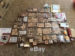 Stampin Up HUGE LOT of 30 New & Used Stamp Sets, plus loose stamps and MORE