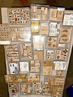 Stampin Up! HUGE Lot Rubber on Wood Stamp Sets Used& NEW Condition -See Photos