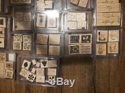 Stampin' Up HUGE Lot of 182 Wood Rubber Block Stamps 33 Sets 90% Unused Retired