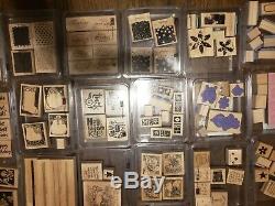 Stampin' Up HUGE Lot of 182 Wood Rubber Block Stamps 33 Sets 90% Unused Retired