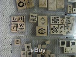 Stampin Up HUGE Lot of 27 Boxed Sets Stamps Most Retired Some Rare 1990s