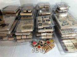 Stampin' Up! HUGE Lot of 300+ Wood Mounted Rubber Block Stamps Great Sets