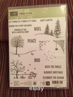 Stampin Up Happy Scenes Holiday Photopolymer Mount Set of 16 NEW