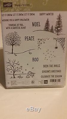 Stampin Up Happy Scenes Photopolymer Stamp Set New Holiday Catalog
