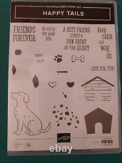 Stampin Up Happy Tails stamp set & Dog Builder Punch Both Brand New