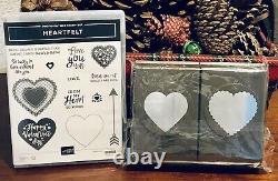 Stampin Up Heartfelt BUNDLE HEARTFELT Stamp Set & 2 HEART Punches BRAND NEW RARE