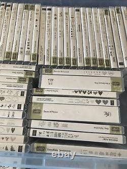 Stampin' Up! Huge LOT of 65 sets With Cases Excellent Condition