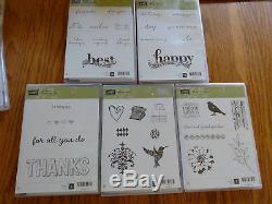 Stampin Up Huge Lot 22 NEW sets! Happy Wishes, Amazing You, Swan Lake, Dahlia