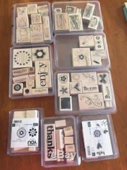 Stampin' Up Huge Lot! 26 stamp sets (246 stamps), Markers Paper, Buttons, Ribbon
