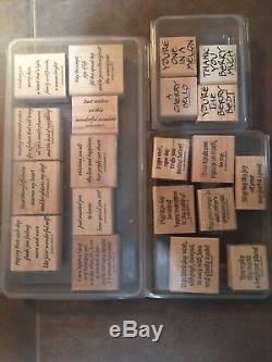 Stampin Up Huge Lot 321 stamps, 36 Stampin' Up! Sets, Some New