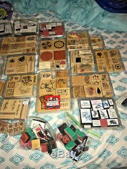 Stampin! Up Huge Lot 36+ Sets Assorted Wood & Rubber Stamps 100+ In All Kinds