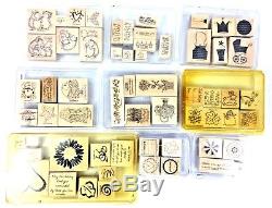 Stampin Up Huge Lot 38 Rubber Stamp Sets New & Used 291 Total Stamps