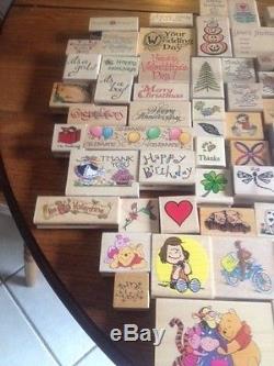 Stampin' Up! - Huge Lot Of More Than 80 Stamp Sets late 1990s Plus Inkpads