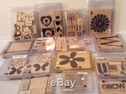 Stampin Up Huge Lot Retired 44 Sets, 261 Stamps Some New Some Used Scrapbook