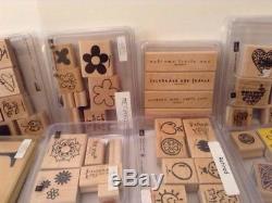 Stampin Up Huge Lot Retired 44 Sets, 261 Stamps Some New Some Used Scrapbook