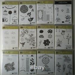 Stampin Up Huge Lot of 36 NEW Cling & Clear Stamp Sets Retired Many Hard to Find