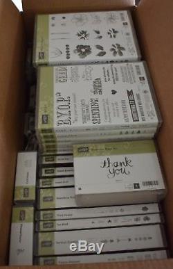 Stampin' Up Huge Lot of 43 Stamp Sets and 4 NEW in package Punches