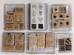 Stampin Up Huge Lot of 73 Sets / Mounted on Wood / Gently Used