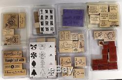 Stampin Up Huge Lot of 73 Sets / Mounted on Wood / Gently Used