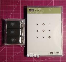 Stampin Up! Itty Bitty Bits Clear Mount Stamp Set & Shapes Punch Pack Bundle NEW